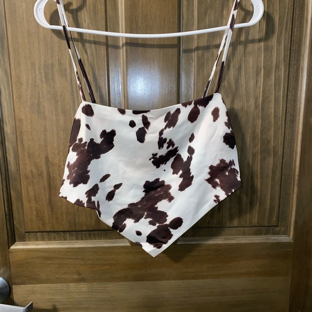 Cow Print Bandana Crop Top